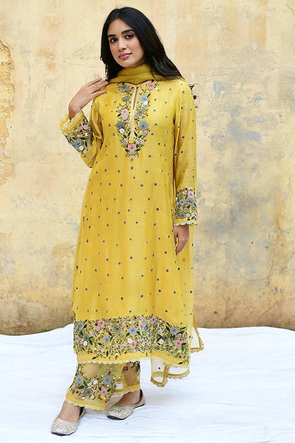Designer Party Wear Look Top-Plazzo and Dupatta With Heavy Embroidery Work