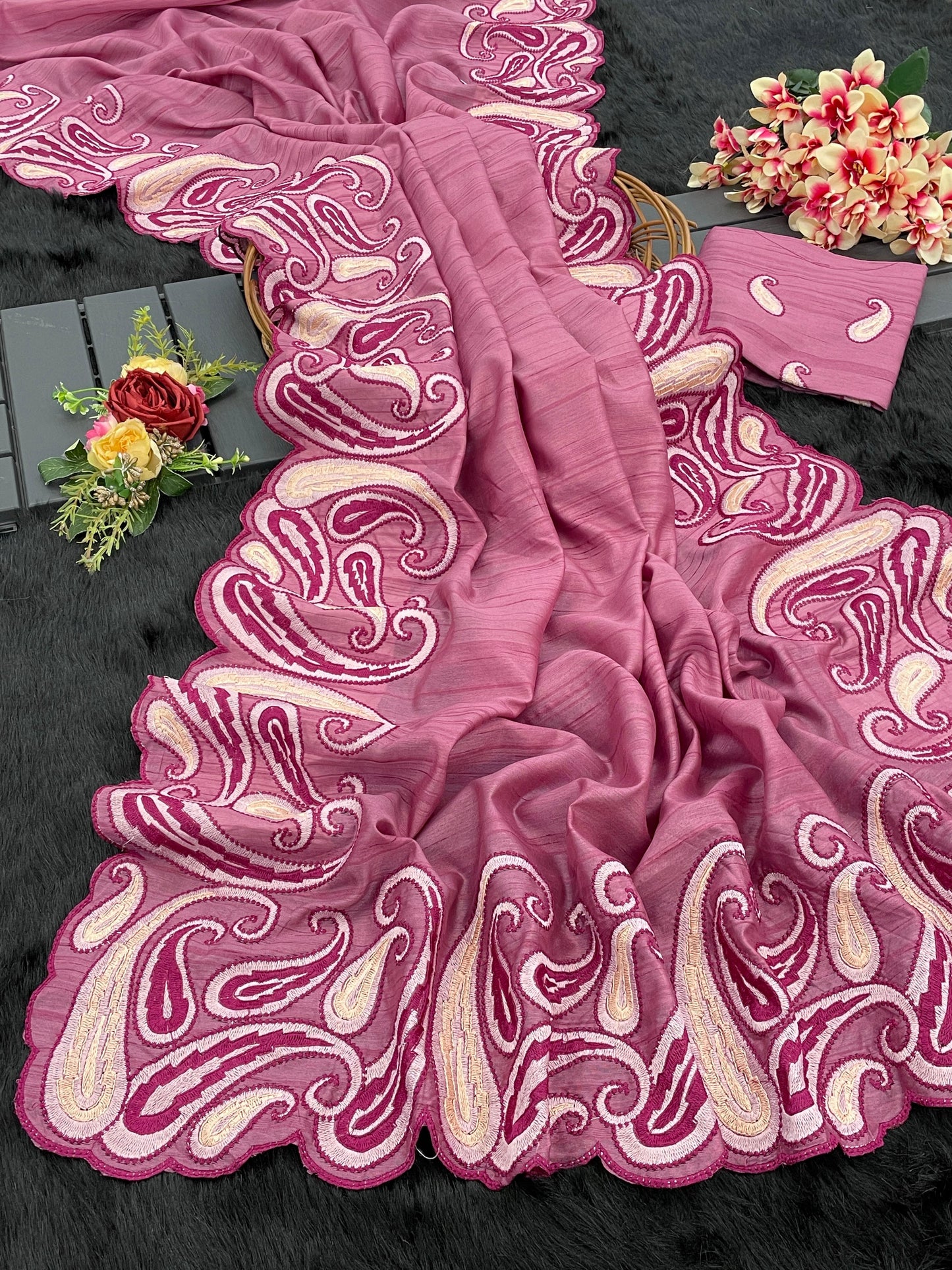 Pure Gadhwal silk tusser sarees with beautiful