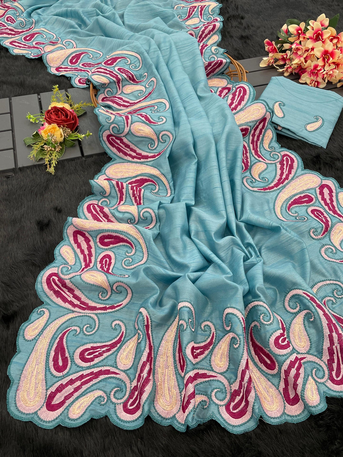 Pure Gadhwal silk tusser sarees with beautiful