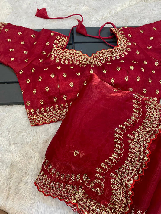 hinning pure crystal silk Jimmy choo sarees with seqnce & golden zari embroidered
