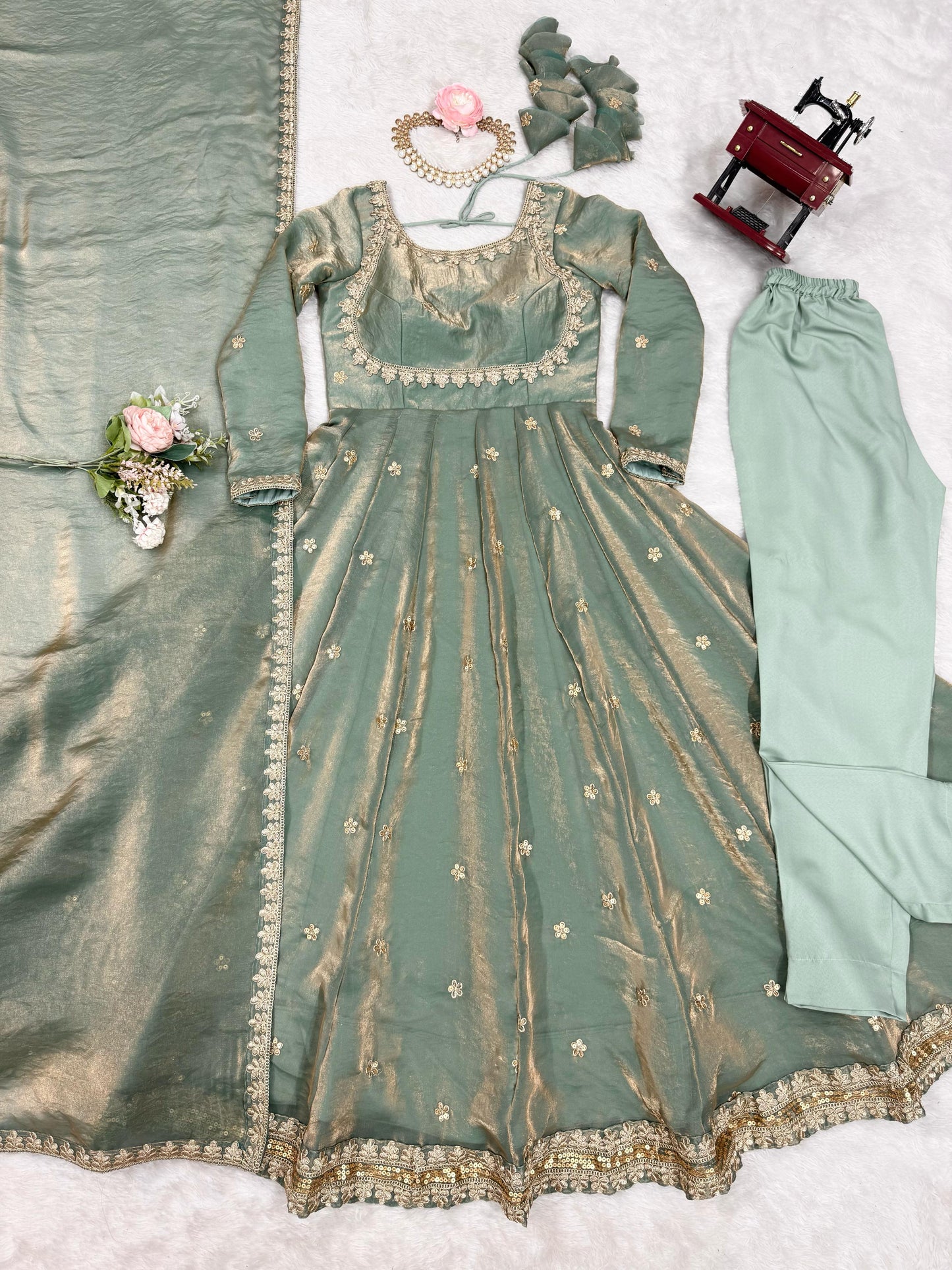 ANARKALI SUIT GOWN  Front and Back Both size work