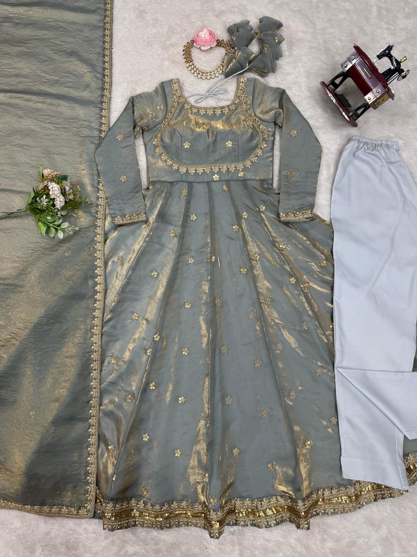 ANARKALI SUIT GOWN  Front and Back Both size work