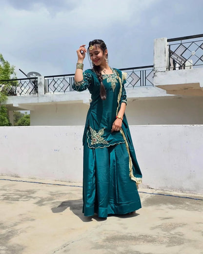 PARTY WEAR TOP AND Lehenga . WITH FANCY DUPPATA AND EMBROIDERY WORK