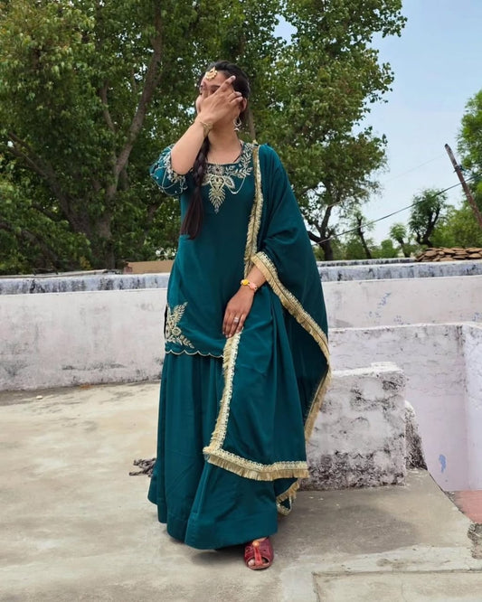 PARTY WEAR TOP AND Lehenga . WITH FANCY DUPPATA AND EMBROIDERY WORK