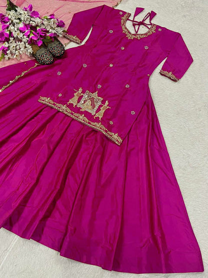 top Lehenga Natural Crep Silk Full sleeve(Full stitched)