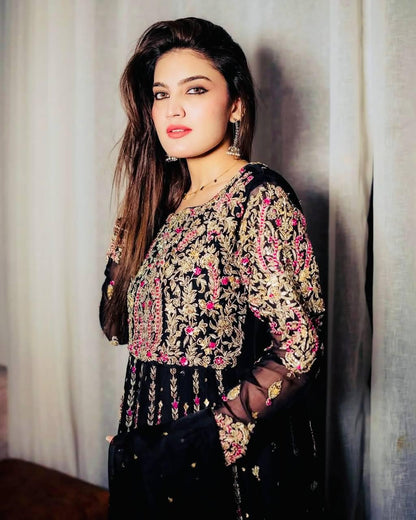 Designer Party Top Pallazo & Dupatta Set