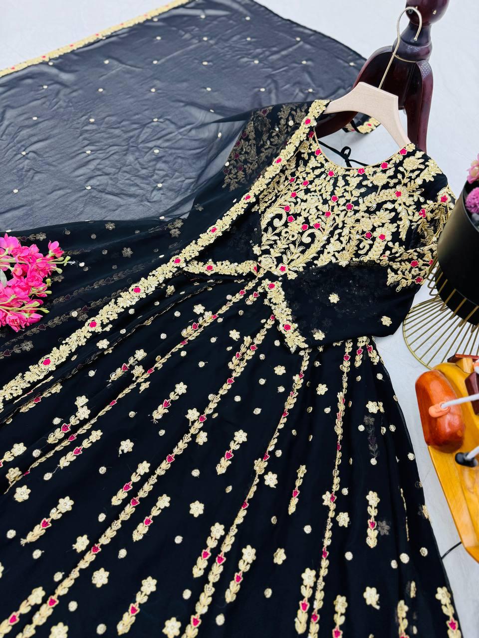 Designer Party Top Pallazo & Dupatta Set