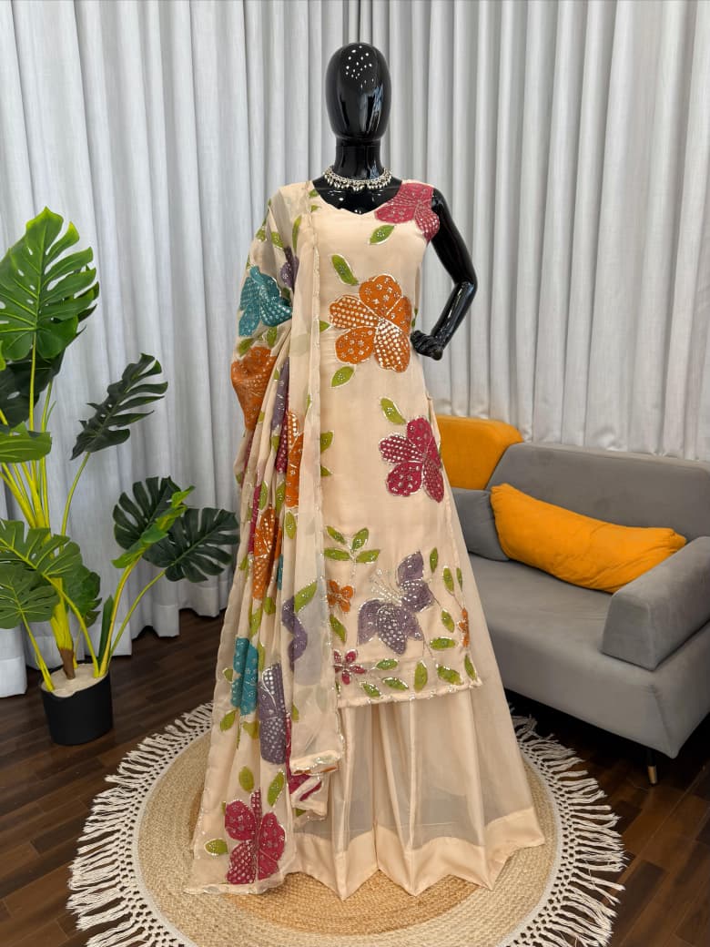 Designer Palzo Set Elegant Ethnic Wear  Crafted in Classy Tones with Premium Fabric