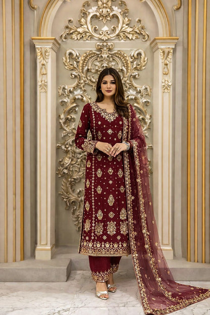 3 PIECE STYLISH KURTI DUPATTA WITH BEAUTIFUL PLAZZO