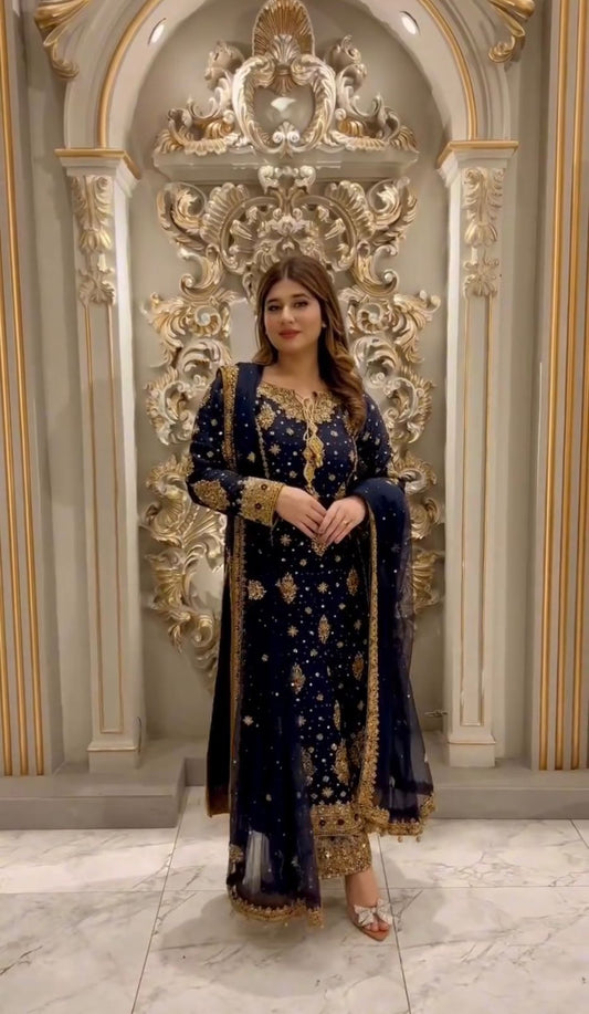 3 PIECE STYLISH KURTI DUPATTA WITH BEAUTIFUL PLAZZO