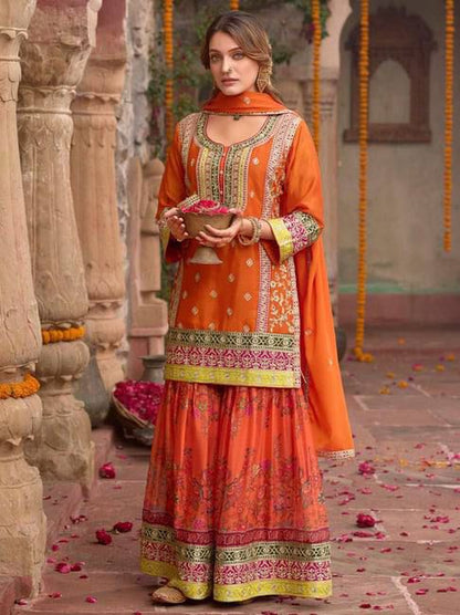 DESIGNER HEAVY PAKISHTANI SHARARA SUIT SET