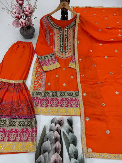 DESIGNER HEAVY PAKISHTANI SHARARA SUIT SET