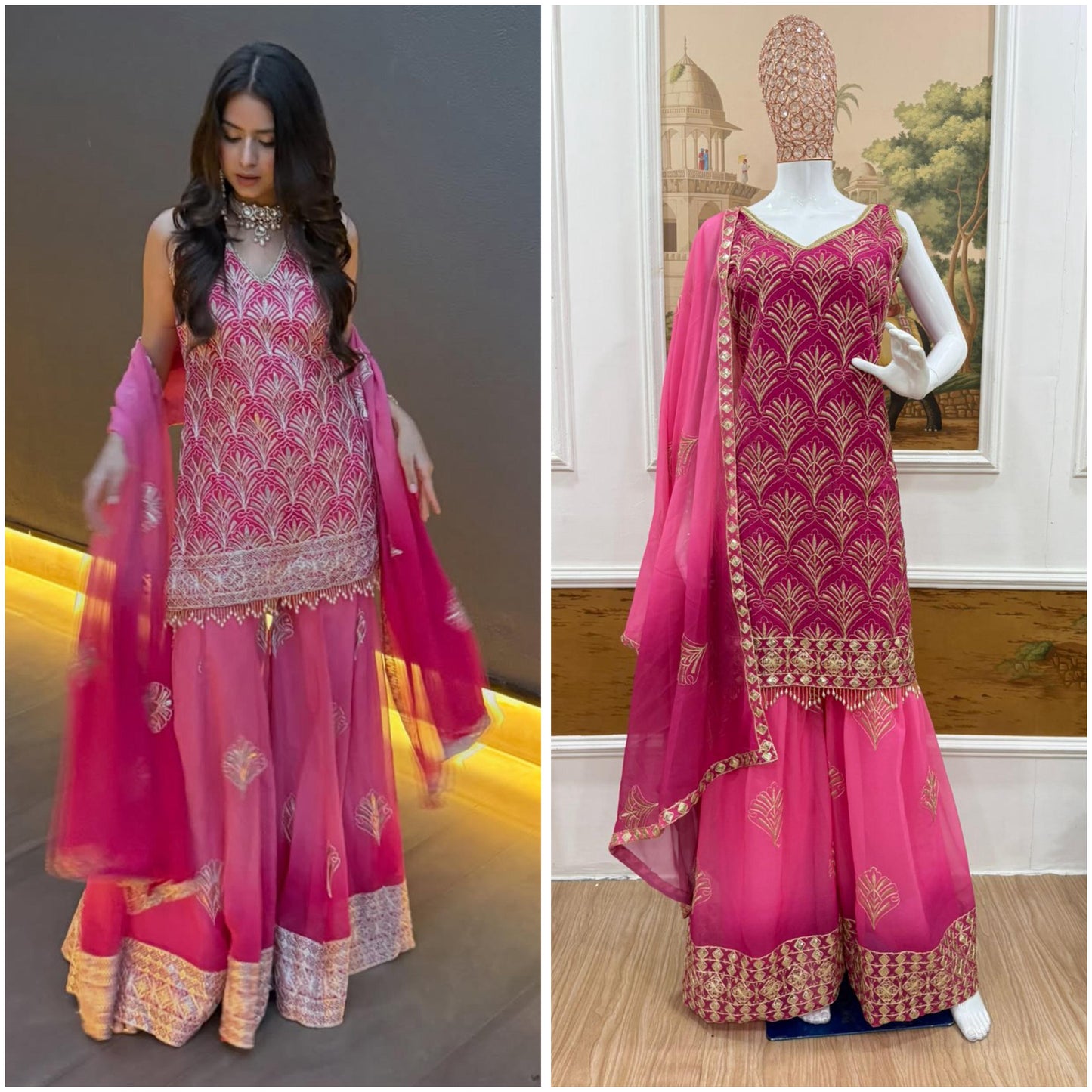 3 PIECES KURTI, PENT & DUPATTA WITH EMBROIDERY WORk