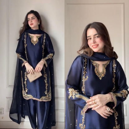 Đěsigner Party Wear Look top with farshi salwar