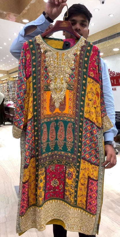 NEW DESIGNER HEAVY FUAX GEORGETTE PAKISTANI  SUIT