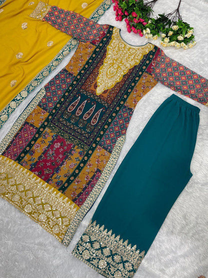 NEW DESIGNER HEAVY FUAX GEORGETTE PAKISTANI  SUIT