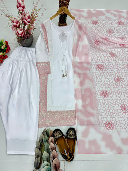 DESIGNER  HEAVY EMBROIDERY CODING SEQUENCE WORK 3 PIS SUIT SET