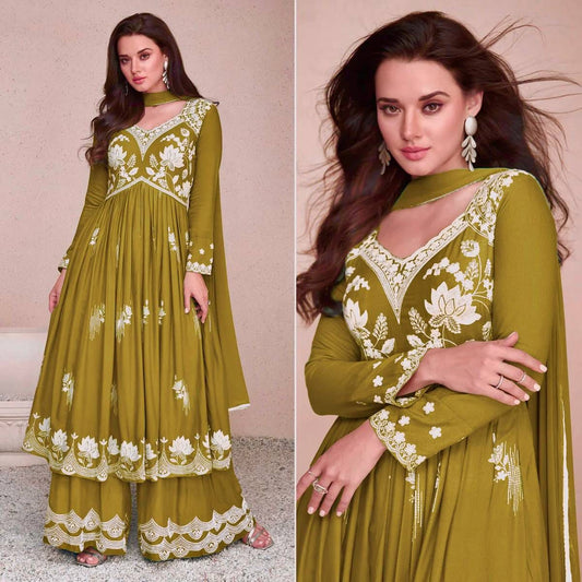 3 PIECE ANARKALI GOWN, PLAZZO WITH BEAUTIFUL DUPATTA