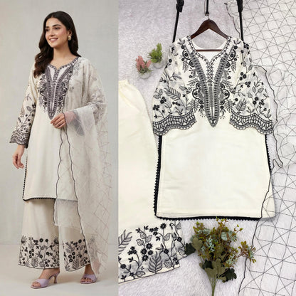 THIS FESTIVAL SEASON WEAR OUR BEAUTIFUL SEQUENCE EMBROIDERED TOP , PLAZZO  WITH DUPATTA