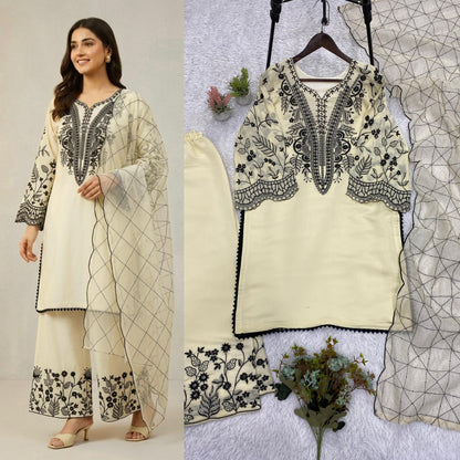 THIS FESTIVAL SEASON WEAR OUR BEAUTIFUL SEQUENCE EMBROIDERED TOP , PLAZZO  WITH DUPATTA