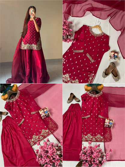 ENHANCE THE BEAUTY OF YOUR WARDROBE WITH THIS NEWLY LAUNCHED FARSI KURTI-PLAZZO SET