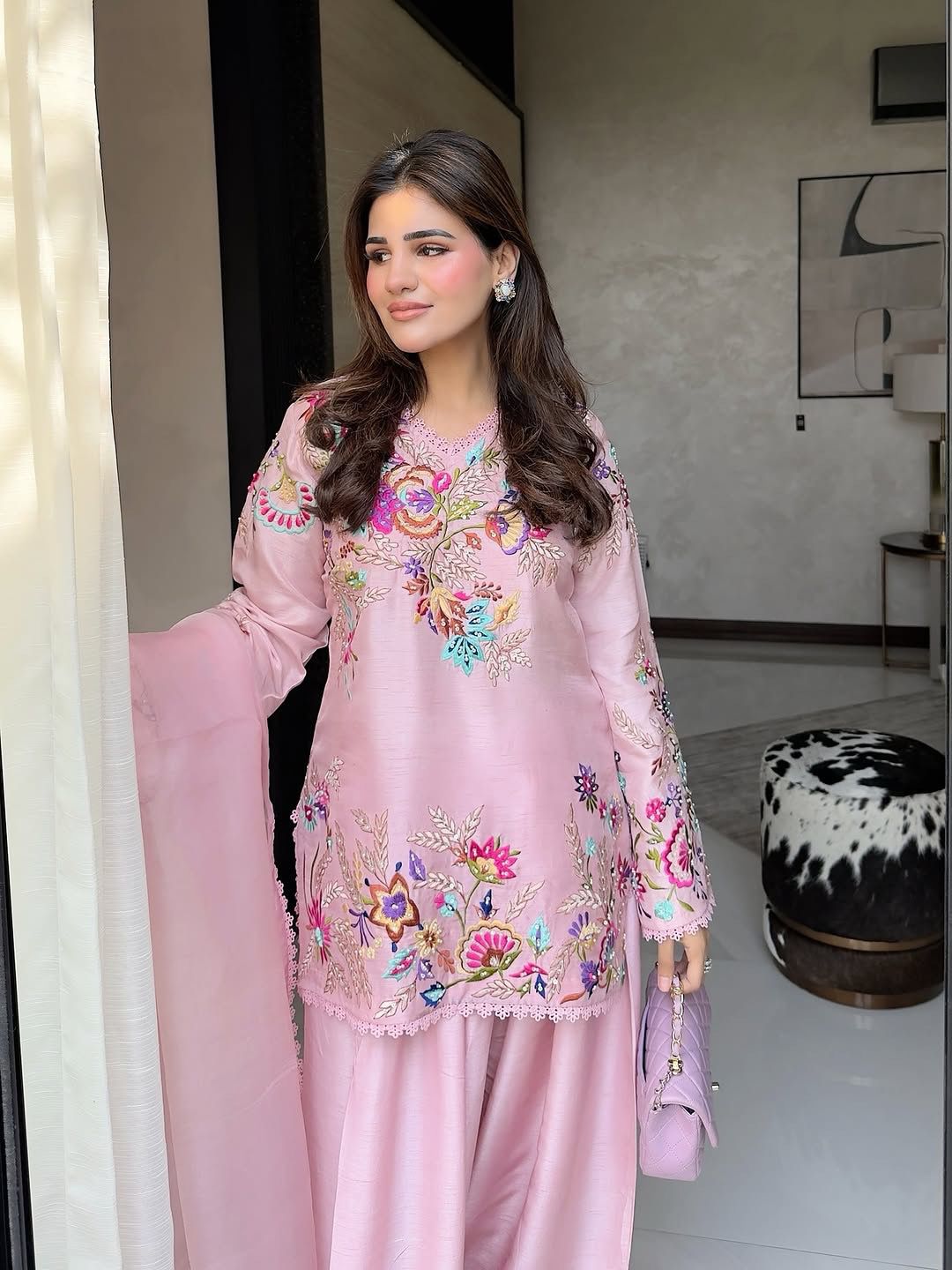 THIS FESTIVAL SEASON, TRY OUR DESIGNER EMBROIDERED FARSI SALWAAR SUIT WITH DUPATTA