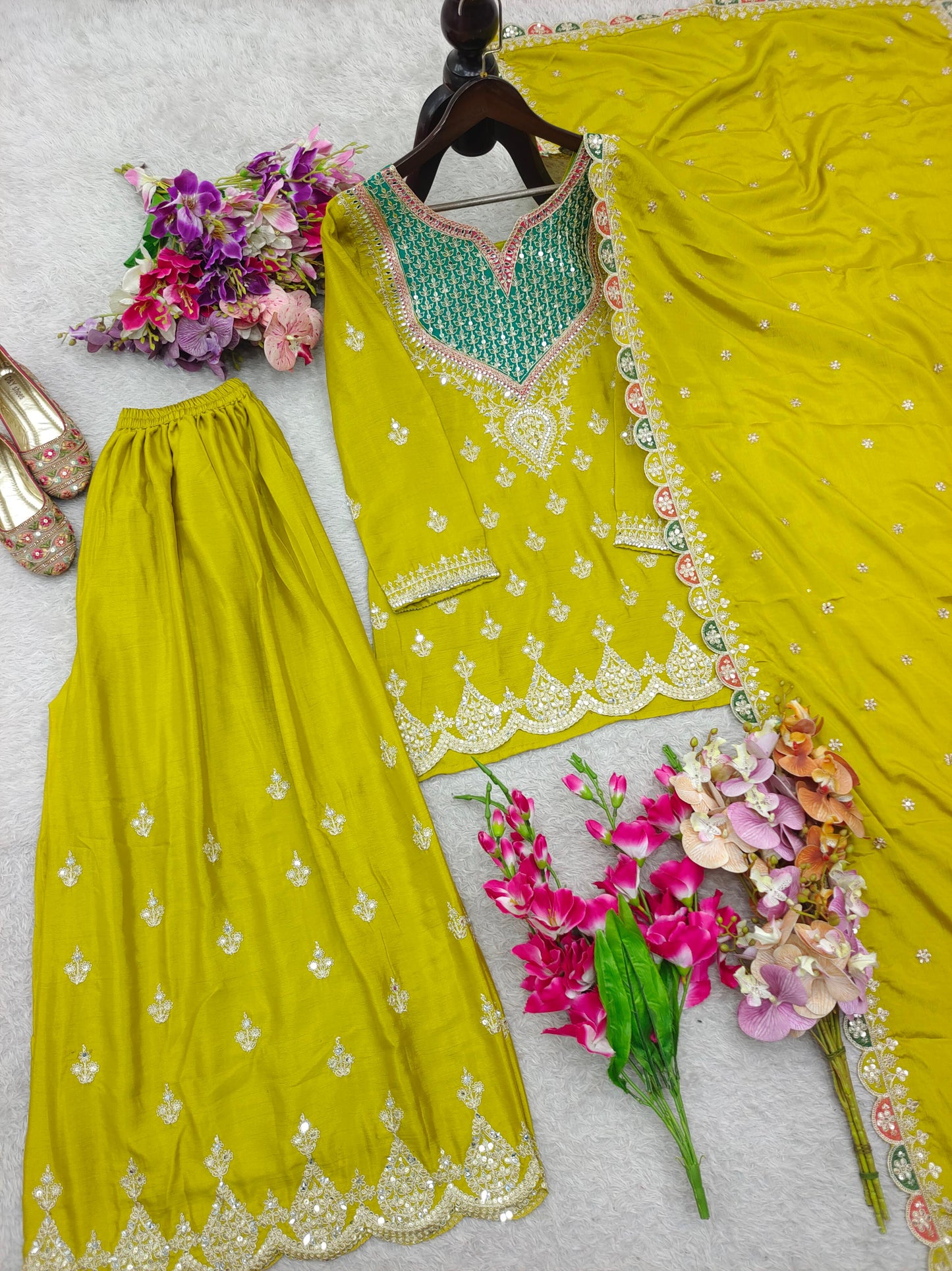 Designer Party Sharara Suit & Dupatta Set