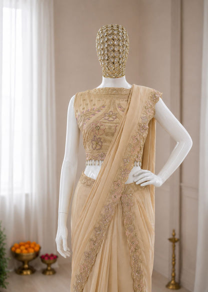 Get festive ready in our new Trending Stylelish Lehenga  set  With Embroidery Work detailing.