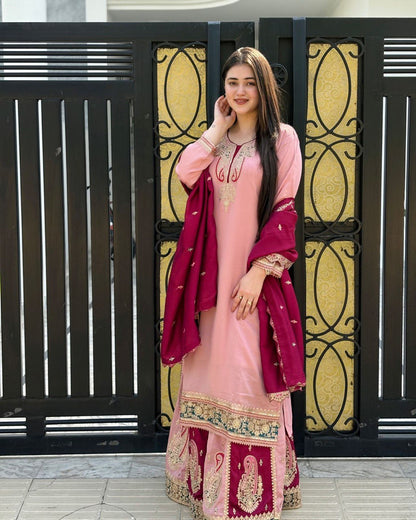 New Designer Party Top Pallazo & Dupatta Se