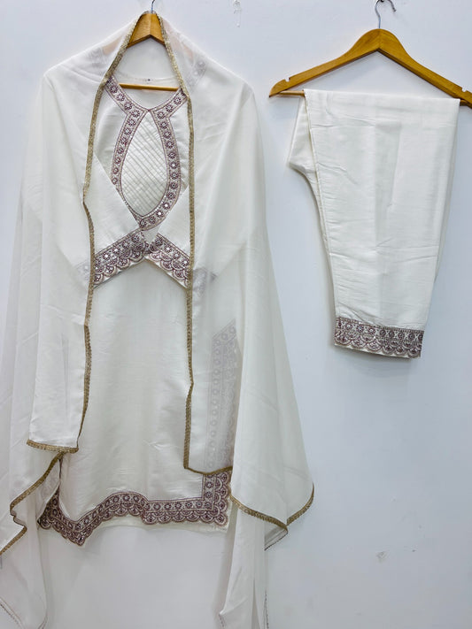 DESIGNER HEAVY EMBROIDERY WORK TOP PENT WITH DUPATTA SET