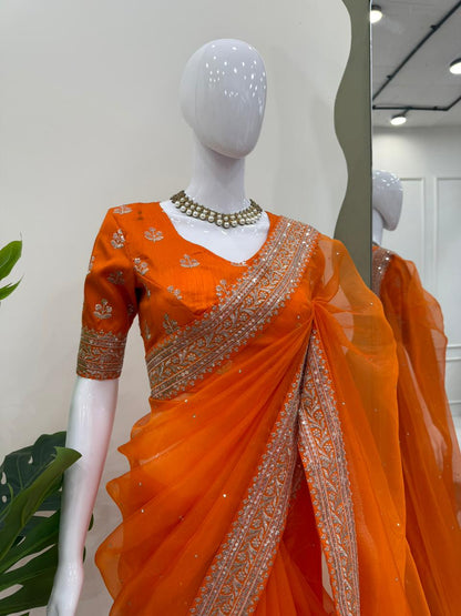 Looking some one for this same colour beautiful Designer Saree on Havy Organza Silk Febric with Thred & Sequnce work With LCD 💎💎 Diamond on all over saree and blouse on Mono Benglori Silk Febric with Thred & Sequnce work Lace.