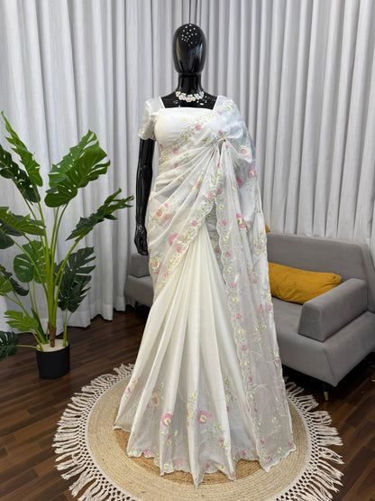 Designer Saree – Elegance Redefined ✨ Fall in love with this stunning saree in an eye-catching shade, crafted with finesse and rich detailing. A perfect blend of grace and glam!