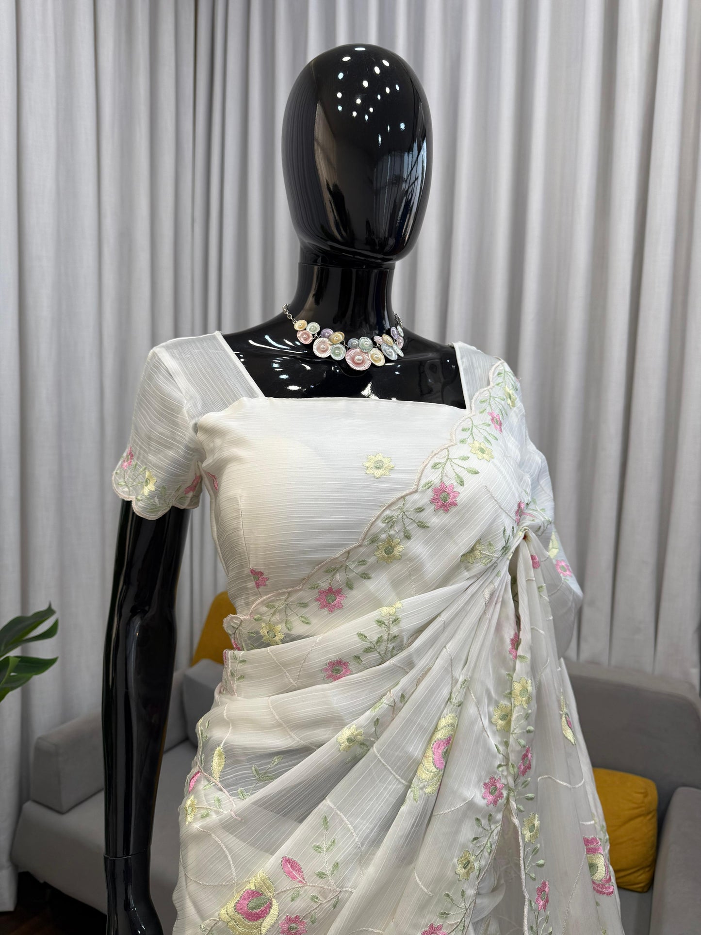 Designer Saree – Elegance Redefined ✨ Fall in love with this stunning saree in an eye-catching shade, crafted with finesse and rich detailing. A perfect blend of grace and glam!