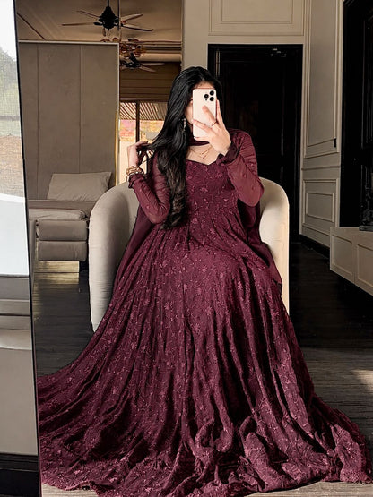 2 PIECE STYLISH GOWN WITH BEAUTIFUL DUPATTA
