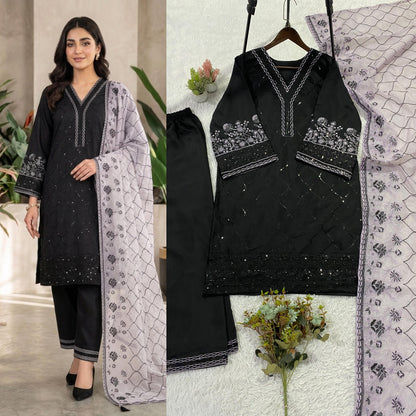 THIS WEDDING SEASON WEAR OUR BEAUTIFUL SEQUENCE EMBROIDERED TOP , PLAZZO WITH DUPATTA IN 3 BEAUTIFUL COLOURS