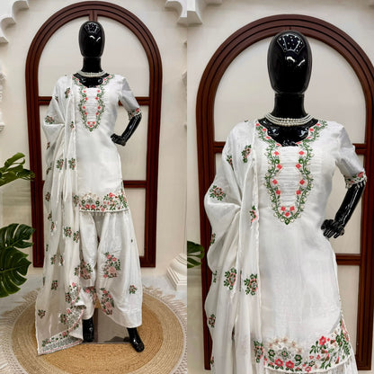 Designer Farshi Plazo Set – Elegant Ethnic Wear ✨ 🎀 Crafted in Classy Tones with Premium Fabric & Detailing
