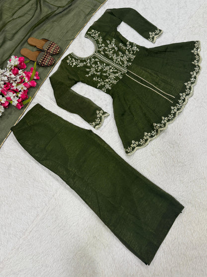 New Designer Party Wear Look Top ,  Plazzo  and Dupatta