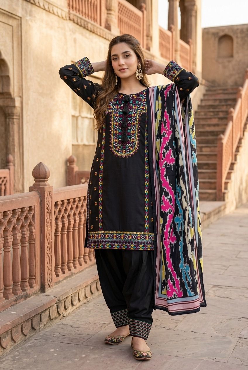 NEW DESIGNER HEAVY NATURAL SILK TOP PLAZZO & DUPATTA SET