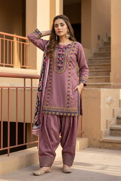 NEW DESIGNER HEAVY NATURAL SILK TOP PLAZZO & DUPATTA SET