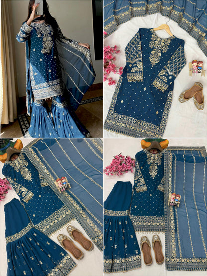 ENHANCE THE BEAUTY OF YOUR WARDROBE WITH THIS NEWLY LAUNCHED KURTI & SHARARA SET