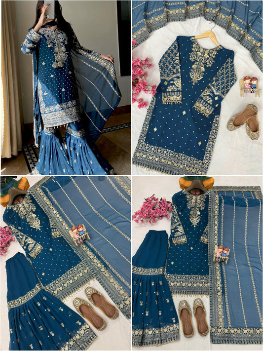 ENHANCE THE BEAUTY OF YOUR WARDROBE WITH THIS NEWLY LAUNCHED KURTI & SHARARA SET