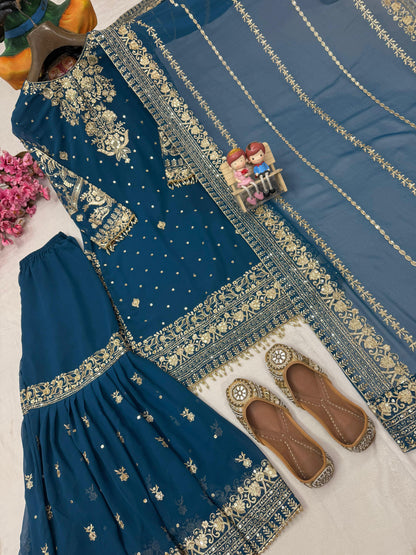 ENHANCE THE BEAUTY OF YOUR WARDROBE WITH THIS NEWLY LAUNCHED KURTI & SHARARA SET