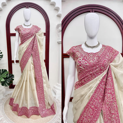 Designer Saree – Elegance Redefined ✨ Fall in love with this stunning saree in an eye-catching shade, crafted with finesse and rich detailing. A perfect blend of grace and glam!