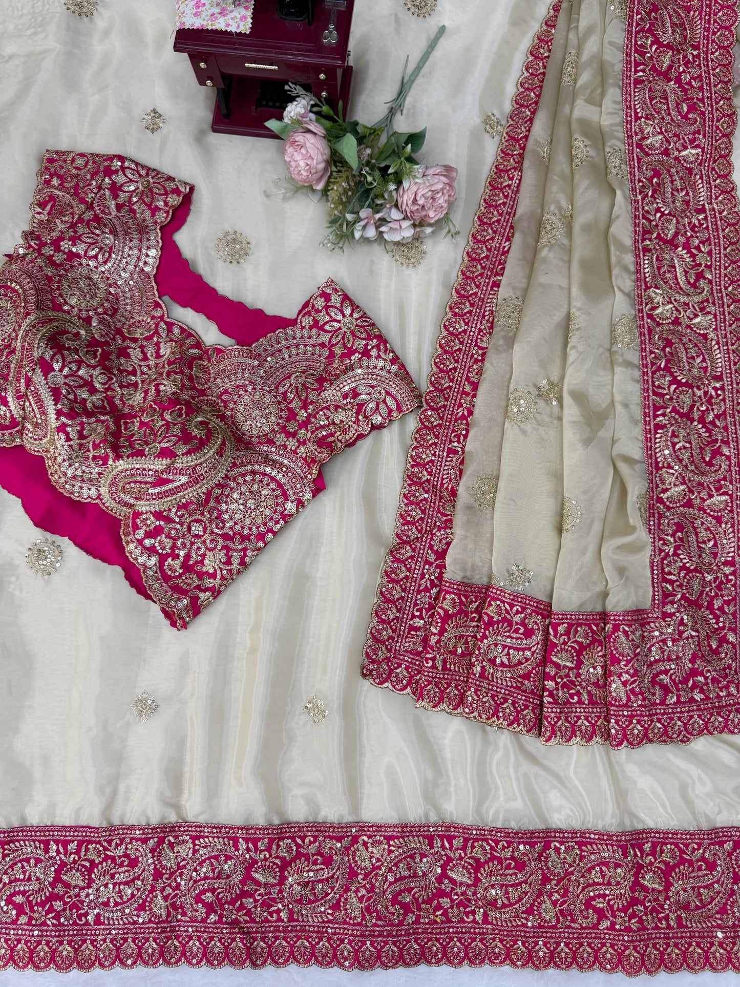 Designer Saree – Elegance Redefined ✨ Fall in love with this stunning saree in an eye-catching shade, crafted with finesse and rich detailing. A perfect blend of grace and glam!