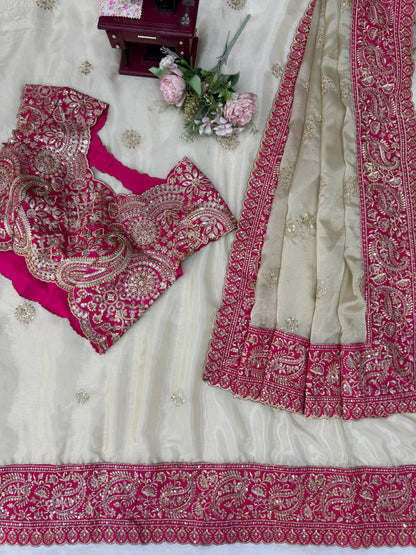 Designer Saree – Elegance Redefined ✨ Fall in love with this stunning saree in an eye-catching shade, crafted with finesse and rich detailing. A perfect blend of grace and glam!