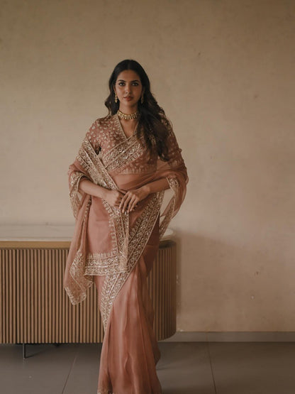 Designer Saree – Elegance Redefined ✨ Fall in love with this stunning saree in an eye-catching shade, crafted with finesse and rich detailing. A perfect blend of grace and glam!