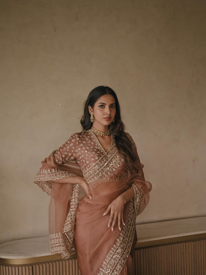 Designer Saree – Elegance Redefined ✨ Fall in love with this stunning saree in an eye-catching shade, crafted with finesse and rich detailing. A perfect blend of grace and glam!
