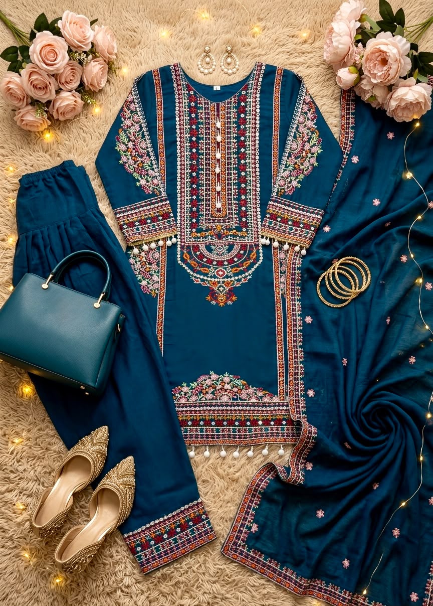 NEW DESIGNER HEAVY MAL CHANDERI TOP PLAZZO & DUPATTA SET