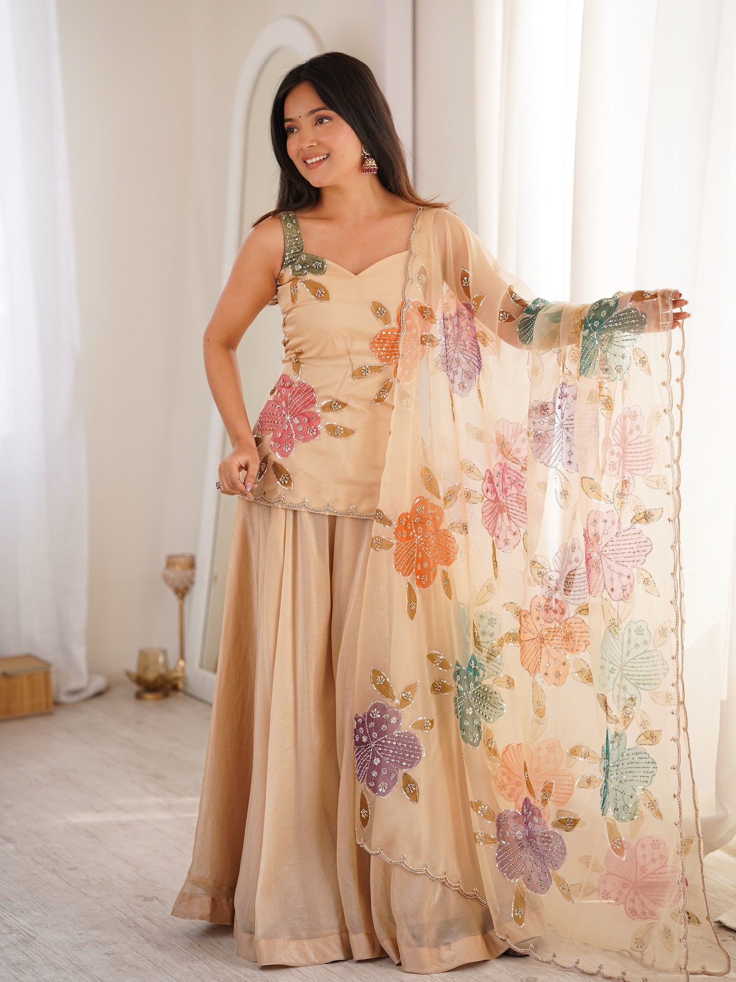 Designer Palzoo Set – Elegant Ethnic Wear ✨ 🎀 Crafted in Classy Tones with Premium Fabric & Detailing