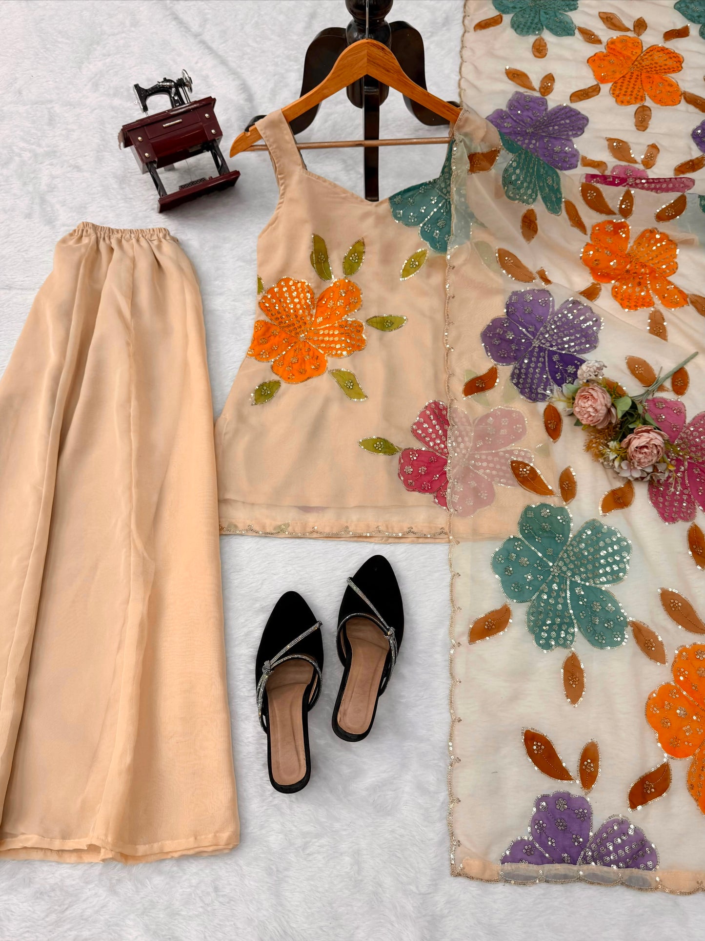 Designer Palzoo Set – Elegant Ethnic Wear ✨ 🎀 Crafted in Classy Tones with Premium Fabric & Detailing